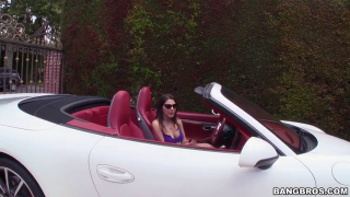 Busty Valentina Nappi posing in and near the porsche HD