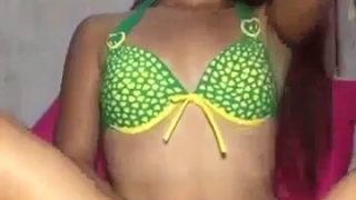 The girl with green bikini